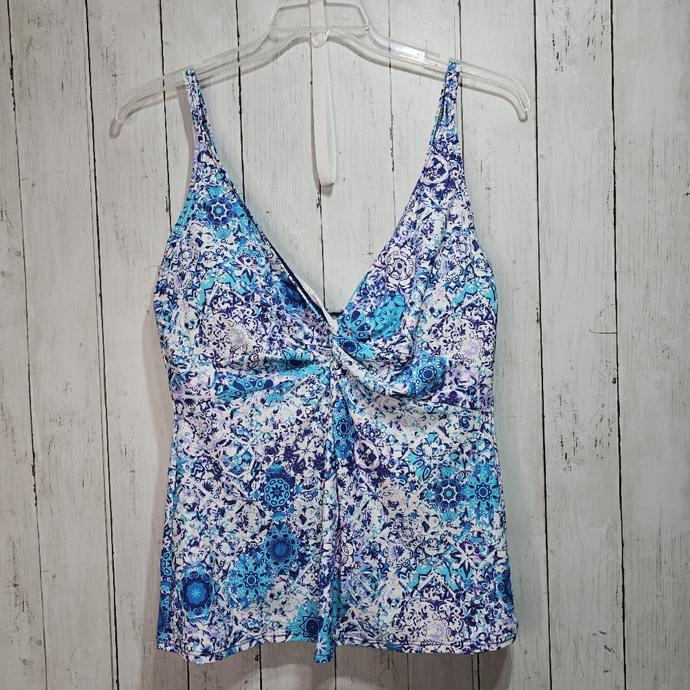 Curve Sunsets Separates Women's Tankini Top Padded Underwire Size 16 Twist Front